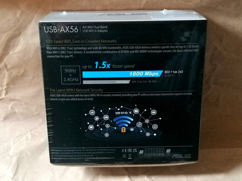 Adaptor Wireless Asus USB-AX56, AX1800, Wi-Fi 6, nou, sigilat, garantie